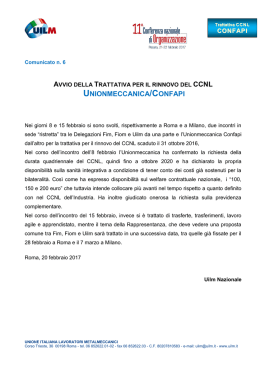 CCNL CONFAPI: Comunicato n. 6