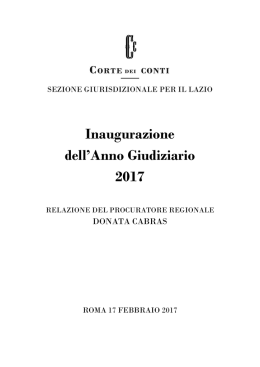 Inaugurazione dell`Anno Giudiziario 2017