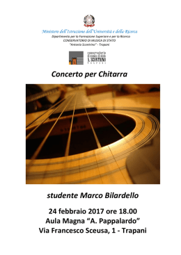Concerto per Chitarra studente Marco Bilardello