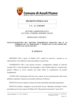 Leggi il decreto sindacale N. 8 del 21/02/2017