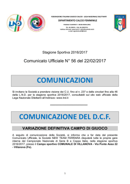 comunicazioni comunicazione del dcf
