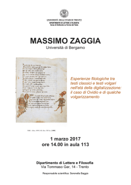 Locandina seminario Massimo Zaggia