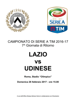 Lazio - Mondo Udinese