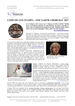 comunicato stampa - one earth choir day 2017