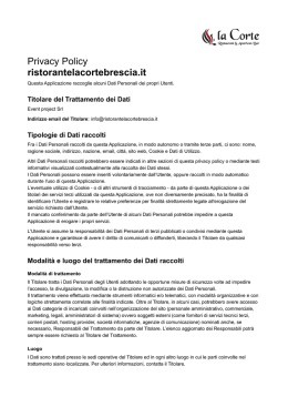 Privacy Policy - Ristorante La Corte Brescia