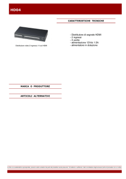 - Distributore di segnale HDMI - 2 ingressi - 4 uscite