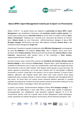 Banco BPM e Sport Management insieme per lo Sport e la