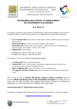 Per le scuole superiori - Facolt&agrave; di Economia