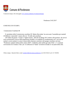 Pordenone 24.02.2017 COMUNICATO STAMPA Commissione