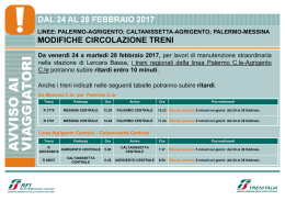modifiche circolazione treni dal 24 al 28 febbraio 2017