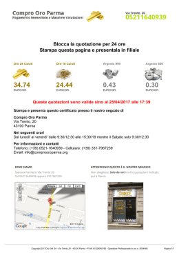 Blocca quotazioni - Compro Oro Parma