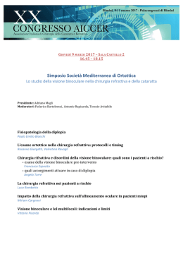 programma dell`evento - Società Mediterranea di Ortottica