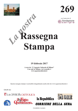 19 febbraio 2017 - L`Agenzia Culturale