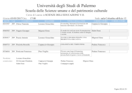 Scienze dell`educazione V.O. - Università degli Studi di Palermo