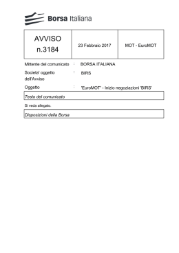 AVVISO n.3184 - Borsa Italiana