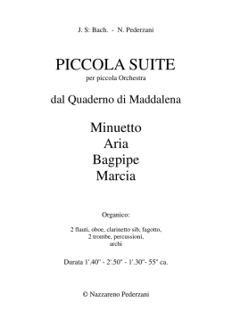 Bach - Piccola suite - Cultura musicale in Brianza