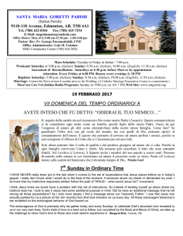 19 Feb 2017 - Santa Maria Goretti Parish