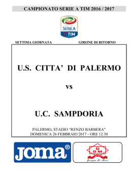 US CITTA` DI PALERMO vs UC SAMPDORIA