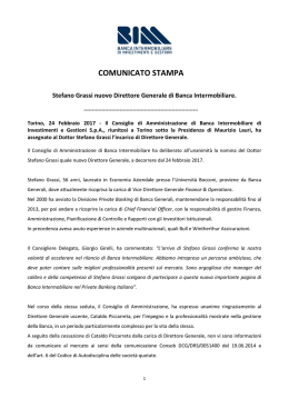COMUNICATO STAMPA - Banca Intermobiliare