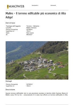 Malles - Il terreno edificabile piú economico di Alto Adige!