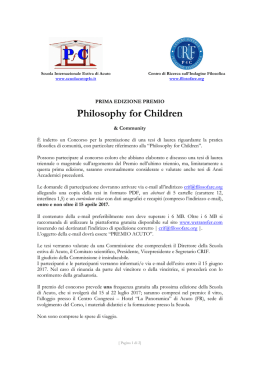 Philosophy for Children - Progetto Giovani Padova