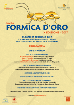 Premio Formica D`Oro 2017