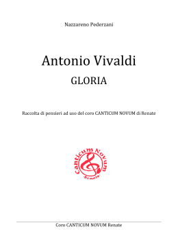 Due pensieri su Antonio Vivaldi e il suo "GLORIA"