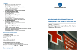 Workshop in Medicina d`Urgenza: Management del - SGAR-SSAR