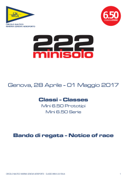 Bando di regata MINI 6.50 - Genova