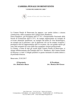 Comunicato CPBn 22.02.17 - Camera Penale di Benevento
