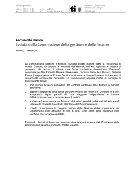 modello di comunicato stampa - Repubblica e Cantone Ticino