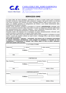 Servizio gratuito SMS - Cassa Edile Nord Sardegna