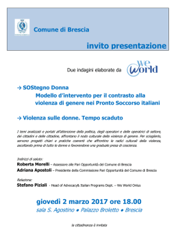 Presentazione - Agenda comune di Brescia