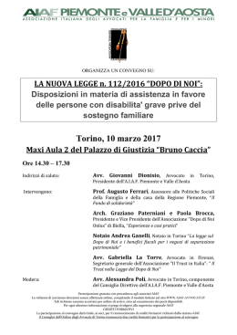 locandina - Tribunale per i minorenni di Torino
