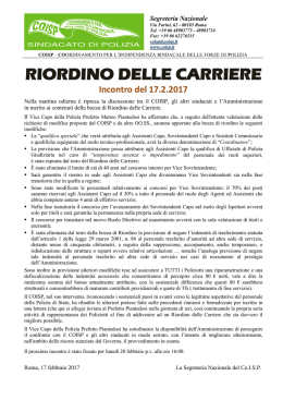 RIORDINO CARRIERE - Incontro del 17 febbraio 2017
