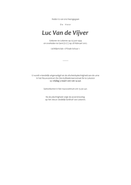 Luc Van de Vijver - Begrafenissen De Clerck