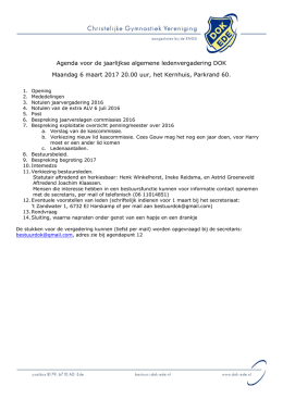 Agenda voor de jaarlijkse algemene ledenvergadering DOK