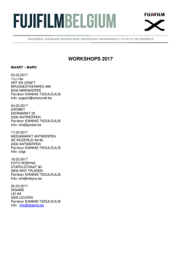workshops 2017 - Fujifilm X