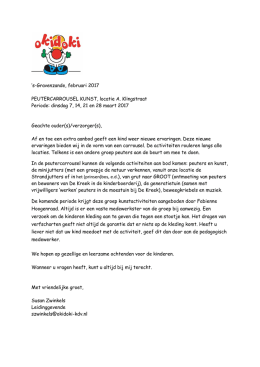 Brief peutercarr ouders kunst Klingstraat