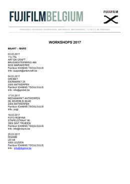 workshops 2017 - Fujifilm X