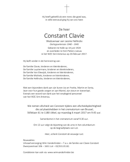 Constant Clavie - Uitvaartzorg Wim Vanderlinden