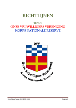 Richtlijn Teneu - OVV Korps Nationale Reserve
