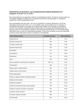 Referentielijst materiaal- en techniekkosten Mondzorg CZ