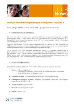 Transparantieverklaring Wellington Management Group LLP
