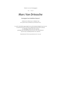 Marc Van Driessche - Begrafenissen De Clerck