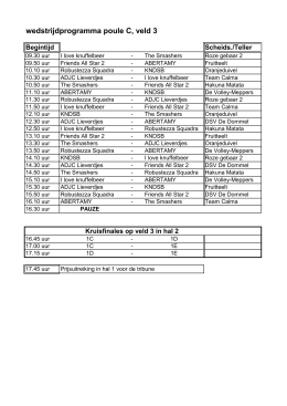 wedstrijdprogramma poule C, veld 3