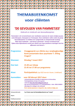 Themabijeenkomst De gevolgen van pammetjes