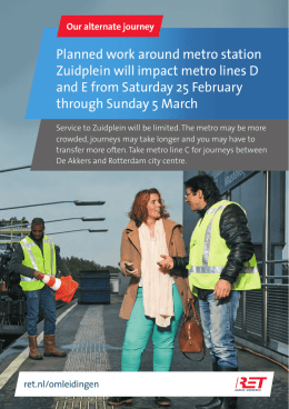 Planned work around metro station Zuidplein will impact