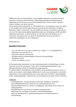 Basispsycholoog | Utrecht - GGMD voor Doven en Slechthorenden