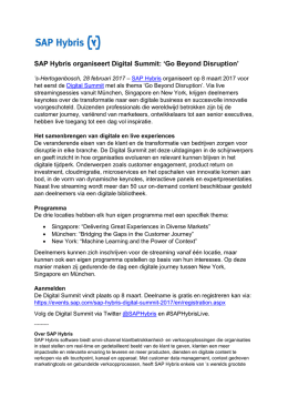 SAP Hybris organiseert Digital Summit: `Go Beyond